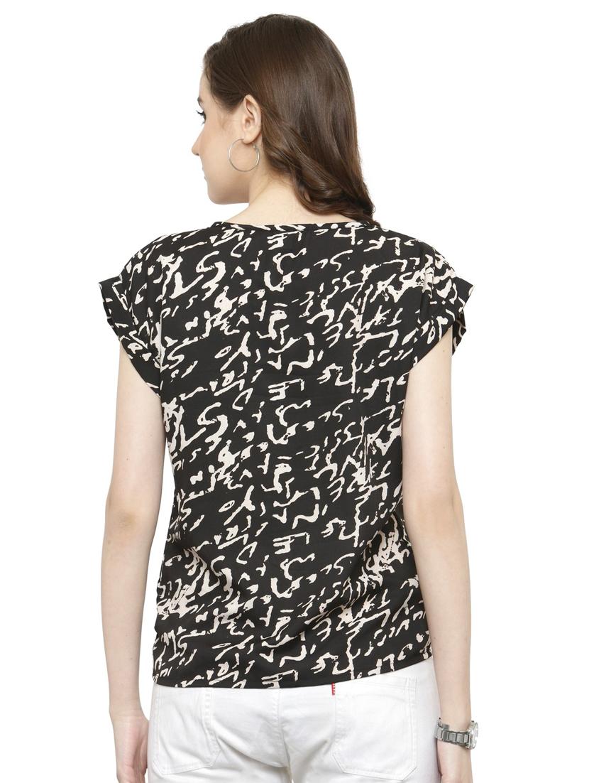 black printed crepe top - 15115244 - Zoom Image - 3