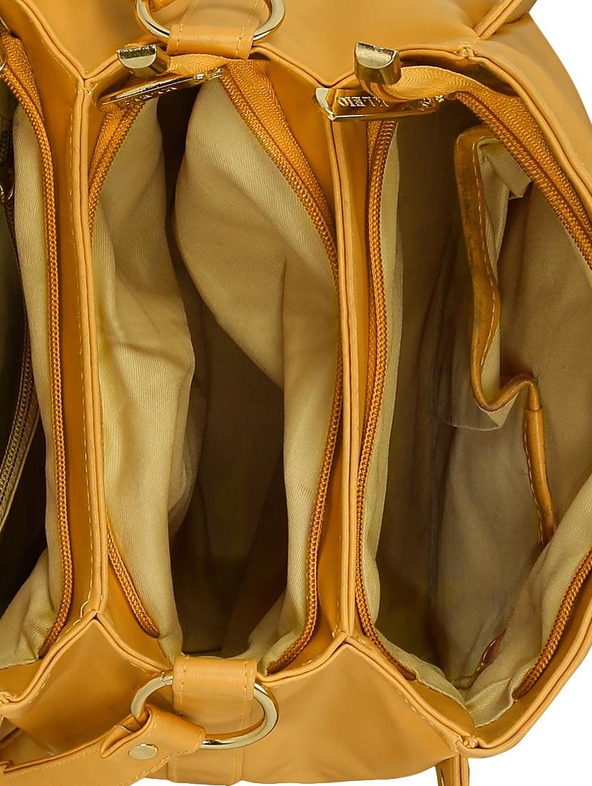 yellow leatherette regular sling bag - 15116760 - Zoom Image - 3
