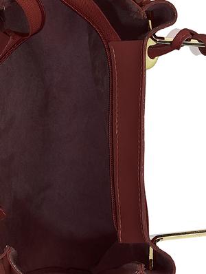 maroon leatherette tote combo bag - 15117134 - Standard Image - 3