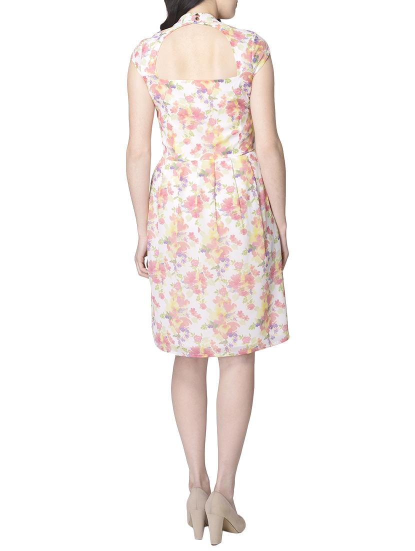 white floral a-line dress - 15117137 - Zoom Image - 3
