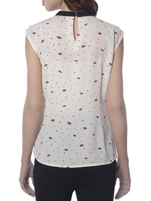 white printed layered top - 15117145 - Standard Image - 3