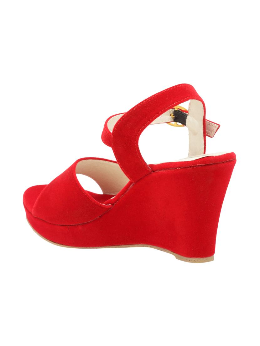 red ankle strap wedge - 15117310 - Zoom Image - 3