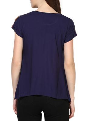brown printed rayon layered top - 15117445 - Standard Image - 3