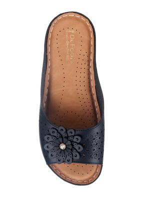 black faux leather slippers - 15118169 - Standard Image - 3