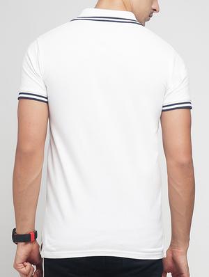 white cotton polo t-shirt - 15118473 - Standard Image - 3