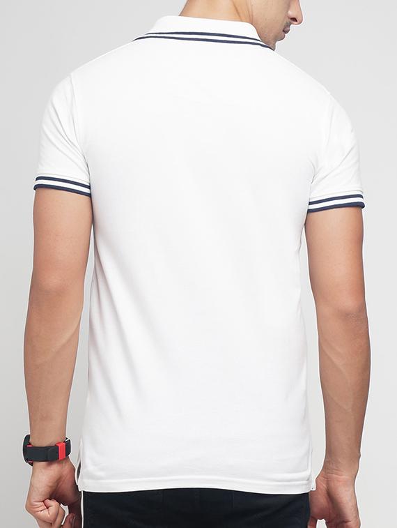 white cotton polo t-shirt - 15118473 - Zoom Image - 3
