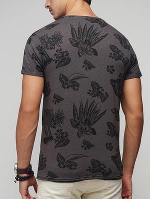 grey cotton all over print t-shirt - 15118503 - Standard Image - 3