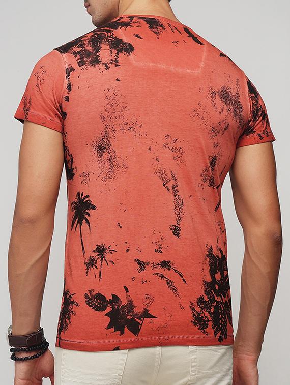 orange cotton all over print t-shirt - 15118506 - Zoom Image - 3
