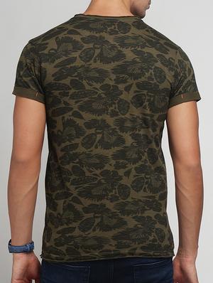 olive green cotton all over print t-shirt - 15118516 - Standard Image - 3