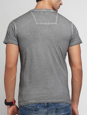grey cotton chest print t-shirt - 15118537 - Standard Image - 3