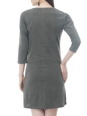 grey solid shirt dress - 15118642 - Standard Image - 3