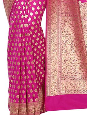 gold zari motif banarasi saree with blouse - 15118872 - Standard Image - 3