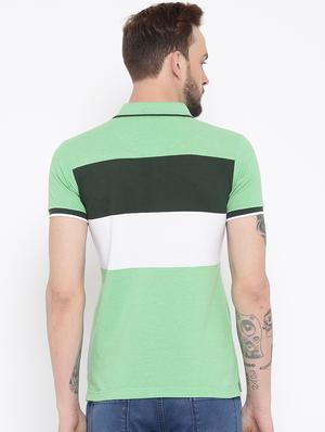 green cotton color block t-shirt - 15119069 - Standard Image - 3