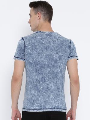 blue cotton front print t-shirt - 15119079 - Standard Image - 3