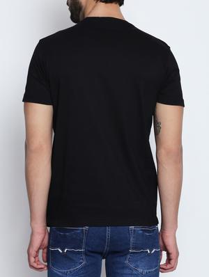 black chest printed t-shirt - 15120657 - Standard Image - 3