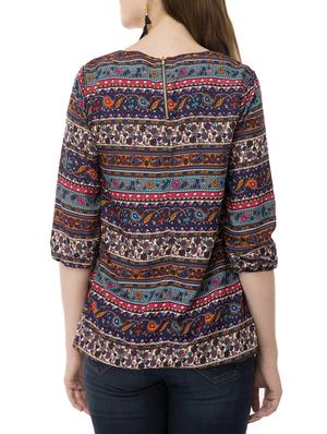 Pleated Front Blouson Top - 15120841 - Standard Image - 3