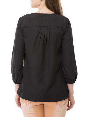 tie neck elasticated hem top - 15120842 - Standard Image - 3