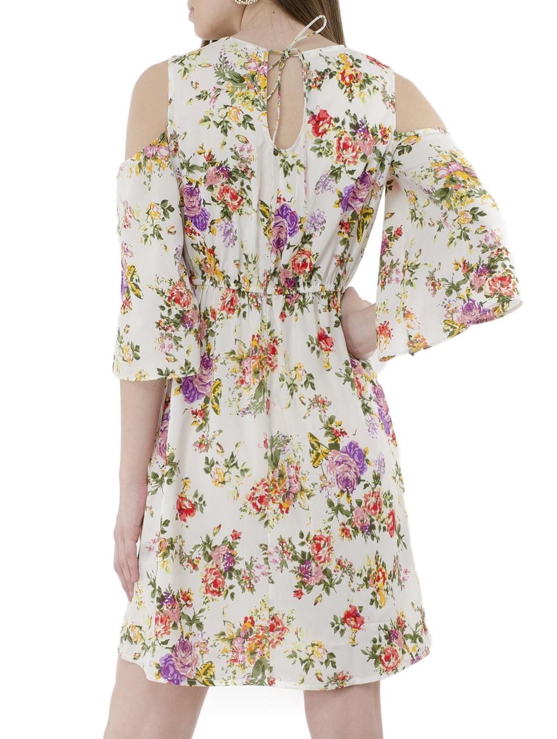 white floral a-line dress - 15120863 - Zoom Image - 3