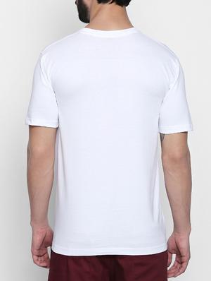 white cotton chest print tshirt - 15120910 - Standard Image - 3