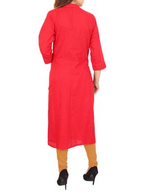 pink rayon straight kurta - 15121001 - Standard Image - 3