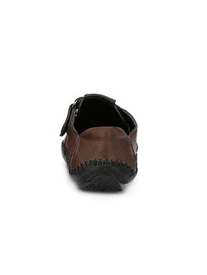 brown leatherette back strap sandals - 15121090 - Standard Image - 3