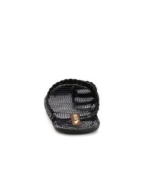 black leatherette slip on slipper - 15121166 - Standard Image - 3