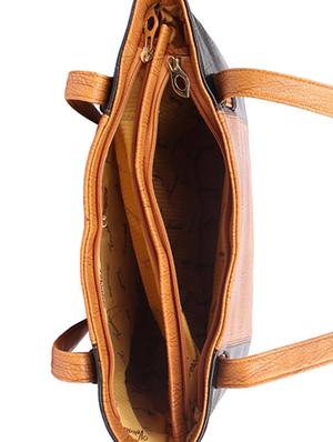 brown leatherette handbag - 15121357 - Standard Image - 3