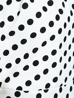 Pleated neck polka doted maxi dress - 15121397 - Standard Image - 6