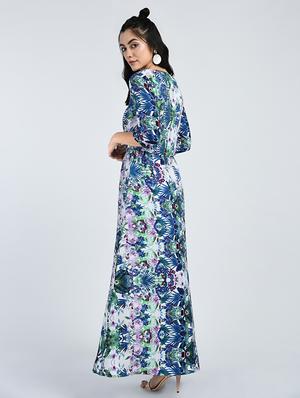 Gathered waist tropical maxi dress - 15121400 - Standard Image - 3