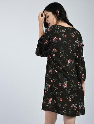 bell sleeved floral shift dress - 15121413 - Standard Image - 3