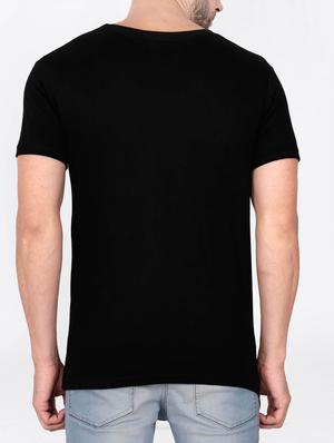 black cotton chest print tshirt - 15121709 - Standard Image - 3