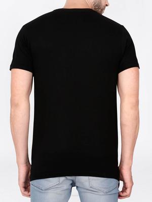 black cotton chest print tshirt - 15121712 - Standard Image - 3