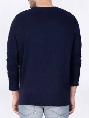 blue cotton front print t-shirt - 15121727 - Standard Image - 3