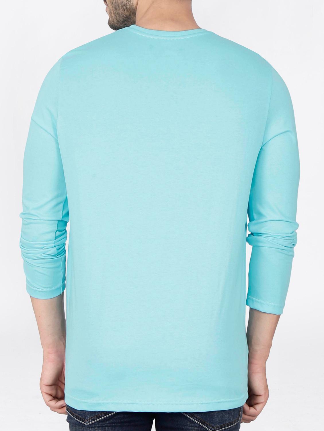 turquoise cotton chest print t-shirt - 15121755 - Zoom Image - 3