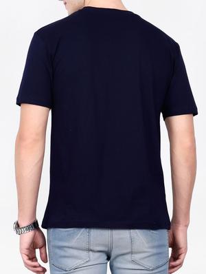blue cotton chest print tshirt - 15121760 - Standard Image - 3