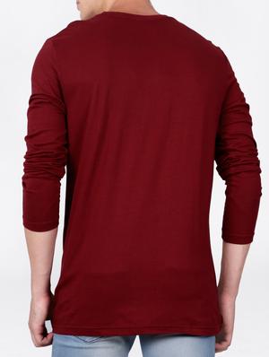 maroon cotton front print t-shirt - 15121820 - Standard Image - 3