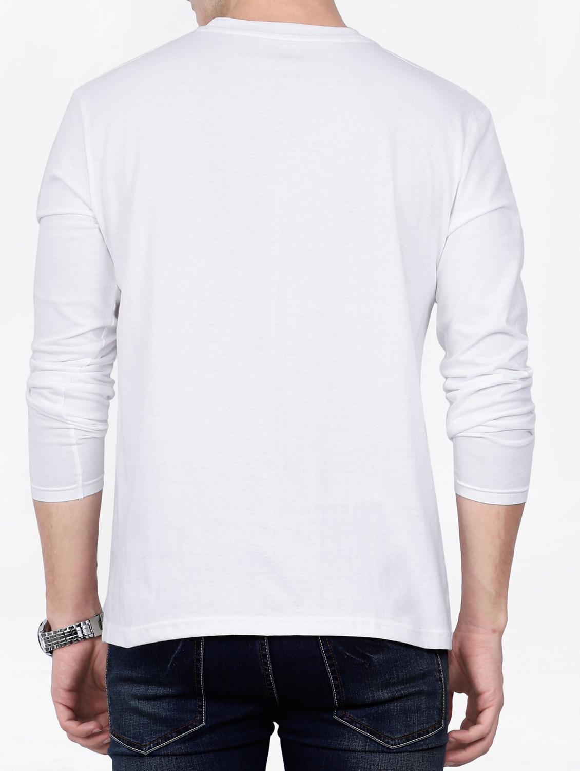 white cotton front print t-shirt - 15121856 - Zoom Image - 3