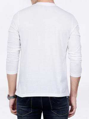 white cotton chest print tshirt - 15121865 - Standard Image - 3