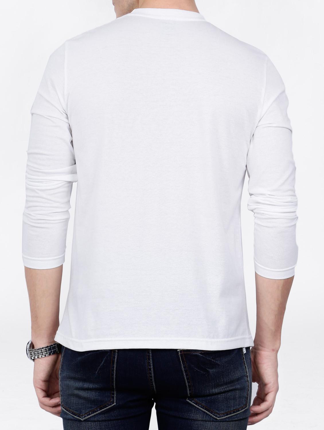 white cotton chest print tshirt - 15121865 - Zoom Image - 3