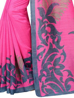 pink silk blend bhagalpuri saree with blouse - 15122013 - Standard Image - 3