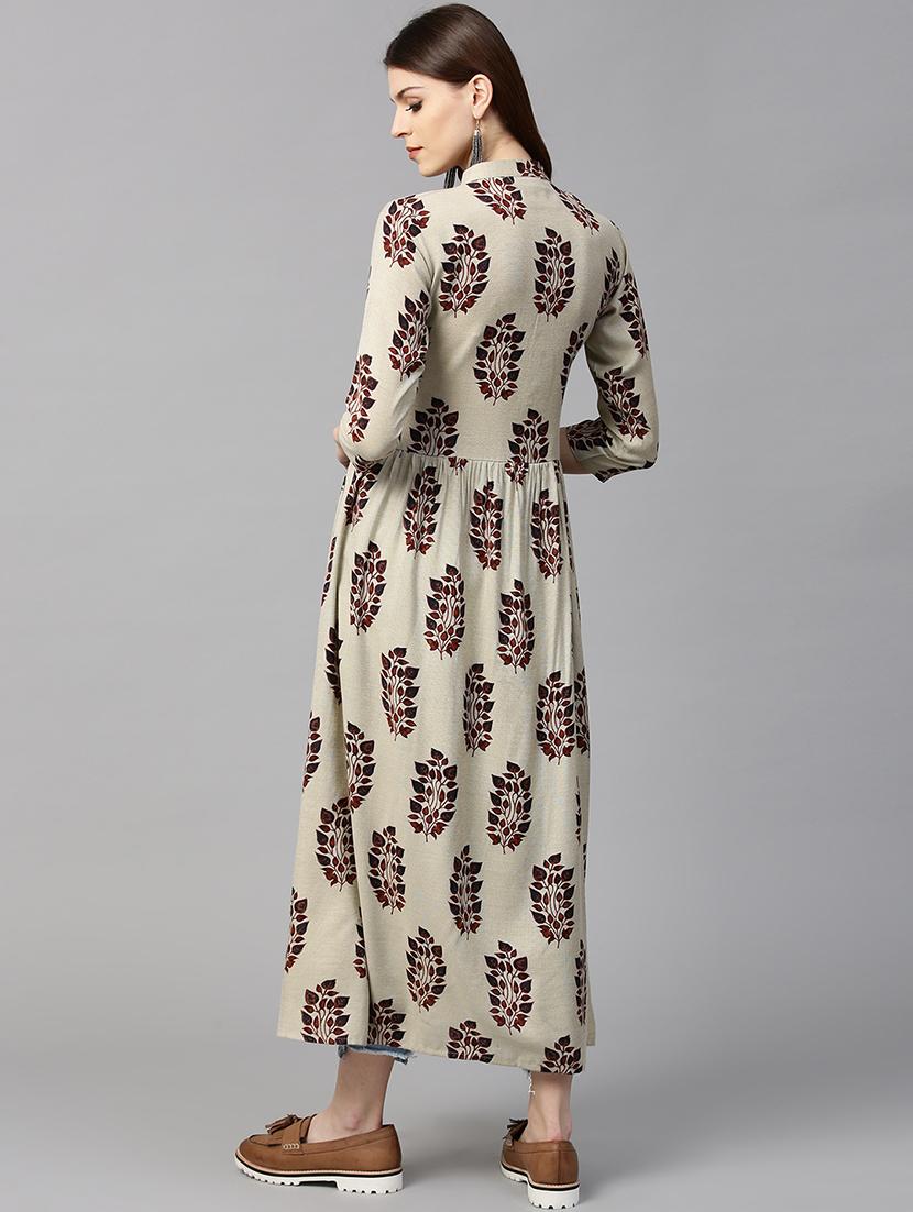 grey rayon straight kurta - 15122105 - Zoom Image - 3