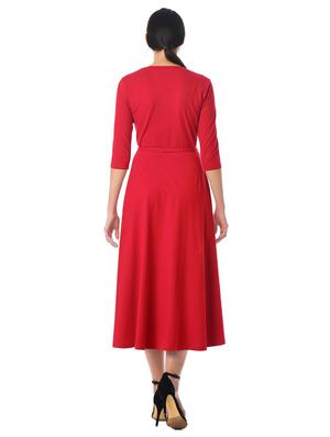 red solid wrap dress - 15122266 - Standard Image - 3