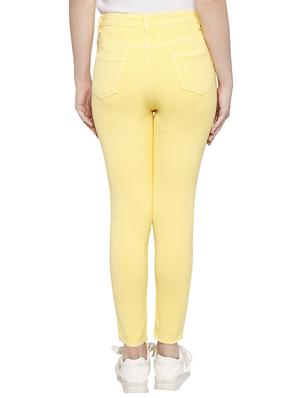 yellow solid denim jeans - 15122334 - Standard Image - 3