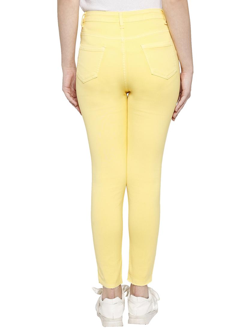 yellow solid denim jeans - 15122334 - Zoom Image - 3
