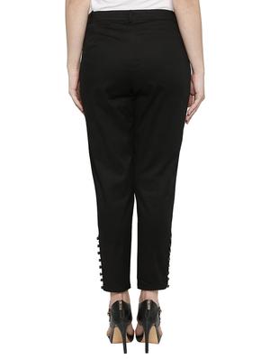 solid black cotton cigarette pant - 15122337 - Standard Image - 3