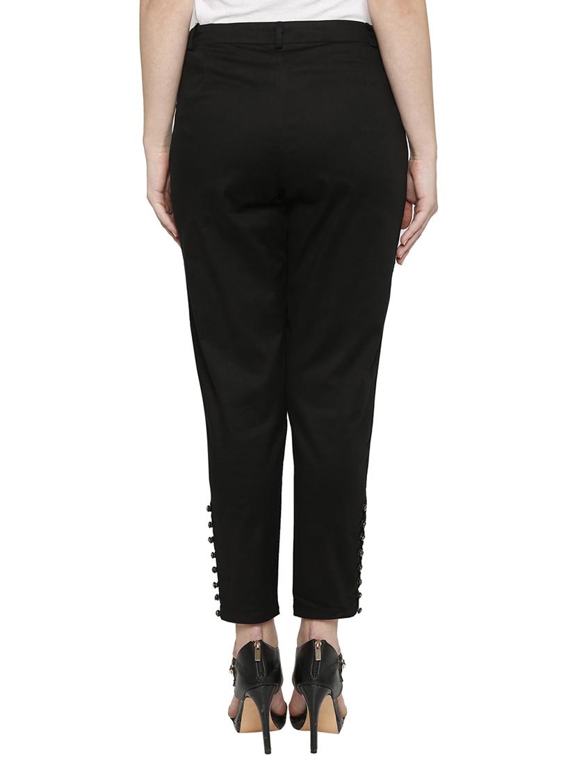 solid black cotton cigarette pant - 15122337 - Zoom Image - 3