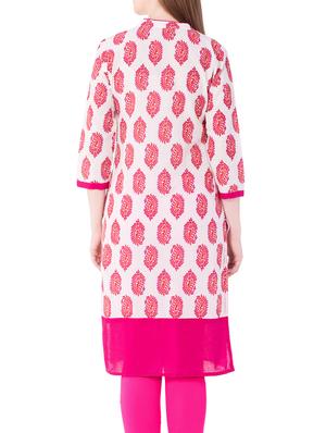 pink cotton straight kurta - 15122369 - Standard Image - 3