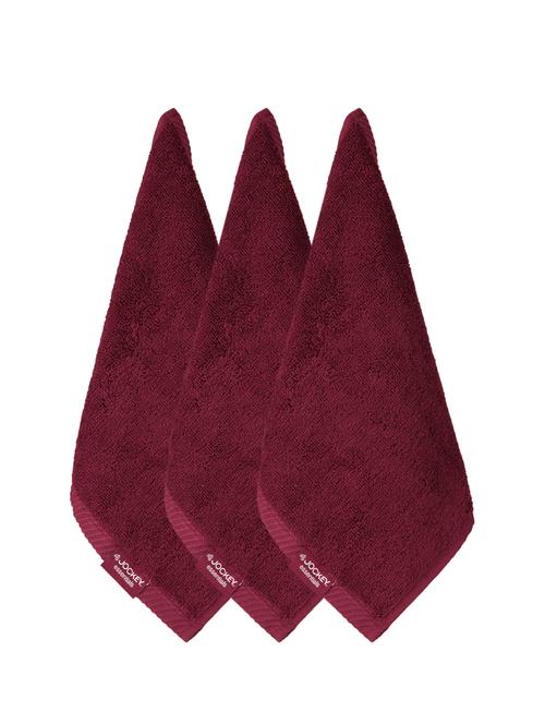 burgundy face towel pack of 3 - 15123728 - Very Small Image - 1