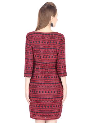 red printed sheath dress - 15123835 - Standard Image - 3