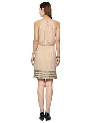beige cotton blouson dress - 15123865 - Standard Image - 3